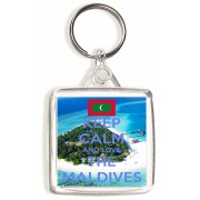 Keep Calm and Love the Maldives - Square Keyring