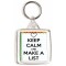 Keep Calm and Make a List - Square Keyring