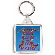 Keep Calm and Love Maths - Square Keyring
