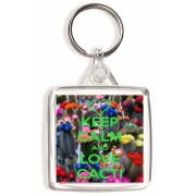 Keep Calm and Love Cacti - Square Keyring
