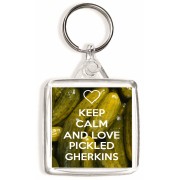 Keep Calm and Love Pickled Gherkins - Square Keyring