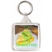 Keep Calm and Love Omelettes - Square Keyring