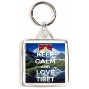 Keep Calm and Love Tibet - Square Keyring