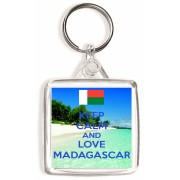 Keep Calm and Love Madagascar - Square Keyring