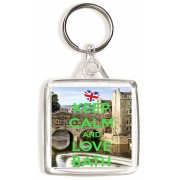 Keep Calm and Love Bath - Square Keyring