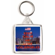 Keep Calm and Love Los Angeles - Square Keyring