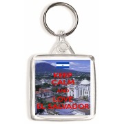 Keep Calm and Love El Salvador - Square Keyring