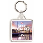 Keep Calm and Love Hull - Square Keyring