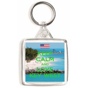Keep Calm and Love Key West - Square Keyring