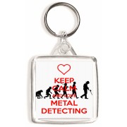 Keep Calm and Love Metal Detecting - Square Keyring