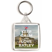 Keep Calm and Love Batley - Square Keyring