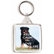 Keep Calm and Love Rottweilers - Square Keyring