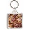 Keep Calm and Love Cinnamon Rolls - Square Keyring