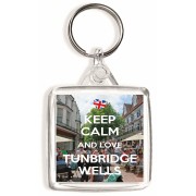 Keep Calm and Love Tunbridge Wells - Square Keyring