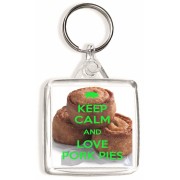 Keep Calm and Love Pork Pies - Square Keyring