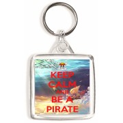 Keep Calm and Be a Pirate - Square Keyring