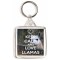 Keep Calm and Love Llamas - Square Keyring