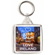 Keep Calm and Love Ireland - Square Keyring