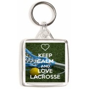Keep Calm and Love Lacrosse - Square Keyring
