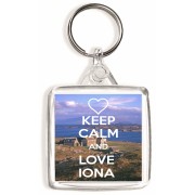 Keep Calm and Love Iona - Square Keyring