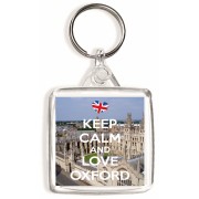 Keep Calm and Love Oxford - Square Keyring