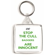 Stop the Cull Badgers are Innocent - Square Keyring