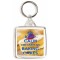 Keep Calm and Carry On Baking Cakes - Square Keyring