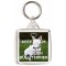 Keep Calm and Love an English Bull Terrier - Square Keyring