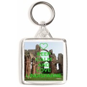 Keep Calm and Love Lindisfarne - Square Keyring