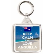 Keep Calm and Love Anguilla - Square Keyring