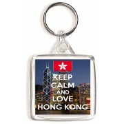 Keep Calm and Love Hong Kong - Square Keyring