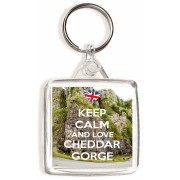 Keep Calm and Love Cheddar Gorge - Square Keyring