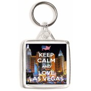 Keep Calm and Love Las Vegas - Square Keyring