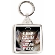 Keep Calm and Love Bats - Square Keyring