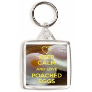 Keep Calm and Love Poached Eggs - Square Keyring