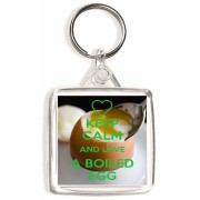 Keep Calm and Love a Boiled Egg - Square Keyring