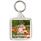 Keep Calm and Love Flamingos - Square Keyring