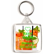 Keep Calm It's Pimm's O'clock - Square Keyring