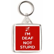 I'm Deaf Not Stupid - Square Keyring