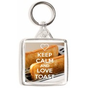 Keep Calm and Love Toast - Square Keyring