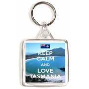 Keep Calm and Love Tasmania - Square Keyring