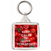 Keep Calm and Love Tomatoes - Square Keyring