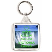Keep Calm and Love Victoria Falls - Square Keyring