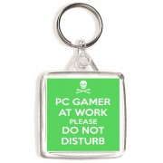 PC Gamer at Work Please Do Not Disturb - Square Keyring