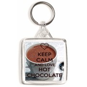 Keep Calm and Love Hot Chocolate - Square Keyring