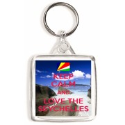 Keep Calm and Love the Seychelles - Square Keyring