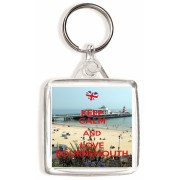 Keep Calm and Love Bournemouth - Square Keyring