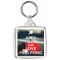 Keep Calm and Love Ping Pong - Square Keyring