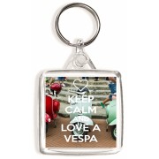 Keep Calm and Love a Vespa - Square Keyring