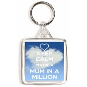 Keep Calm You're a Mum in a Million - Square Keyring